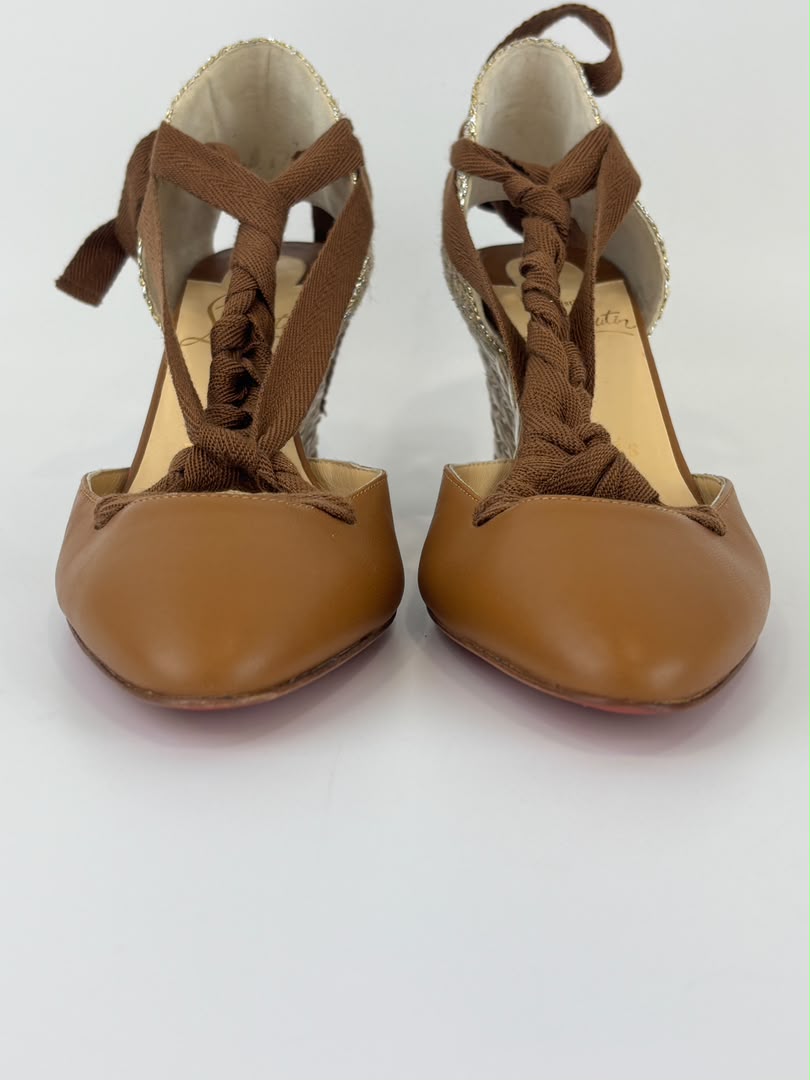 Noemia Nappa Wedges Caramel Size 36