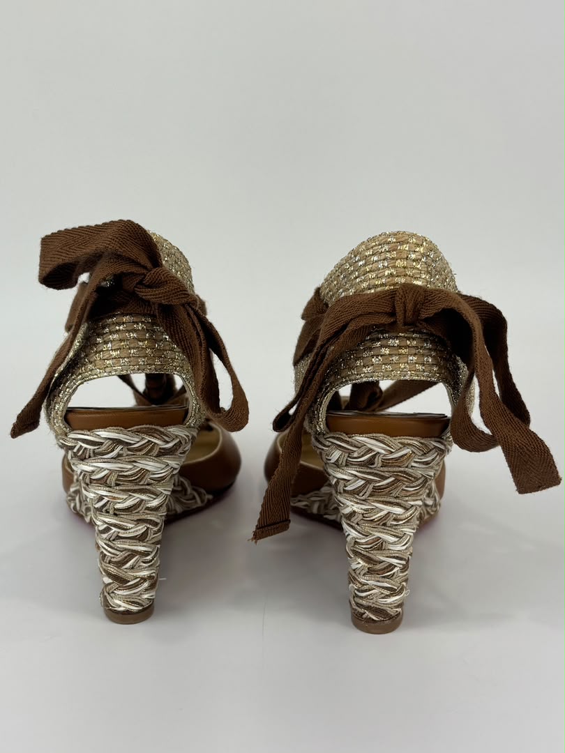 Noemia Nappa Wedges Caramel Size 36