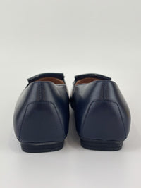Ballerina Navy Blue Leather/Patent Fringe Detail Size 35.5