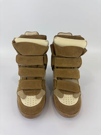 Bekett Suede Wedge Sneaker in Beige Size 35