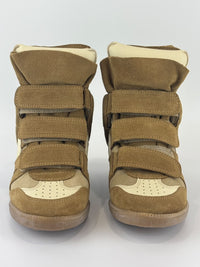 Bekett Suede Wedge Sneaker in Beige Size 35