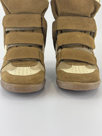 Bekett Suede Wedge Sneaker in Beige Size 35