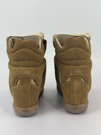 Bekett Suede Wedge Sneaker in Beige Size 35