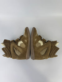Bekett Suede Wedge Sneaker in Beige Size 35