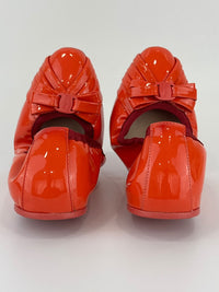 My Joyful Foldable Orange Patent Ballet Flats Size 5.5