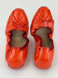 My Joyful Foldable Orange Patent Ballet Flats Size 5.5