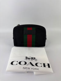 Techno Web Stripe Black Canvas Belt Bag