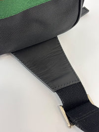 Techno Web Stripe Black Canvas Belt Bag