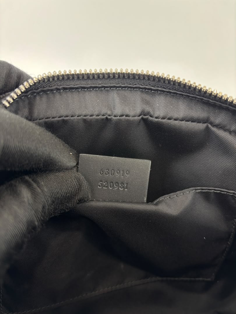 Techno Web Stripe Black Canvas Belt Bag