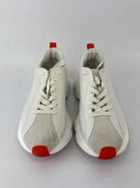 White Leather and Suede Envol Trainers with Orange Details Size 37
