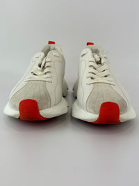 White Leather and Suede Envol Trainers with Orange Details Size 37