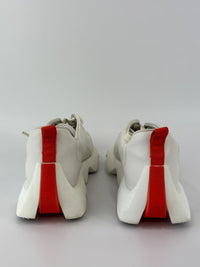White Leather and Suede Envol Trainers with Orange Details Size 37