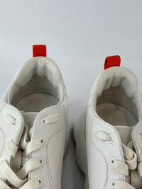 White Leather and Suede Envol Trainers with Orange Details Size 37
