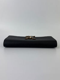 Capucines Taurillon Snakeskin Wallet Black