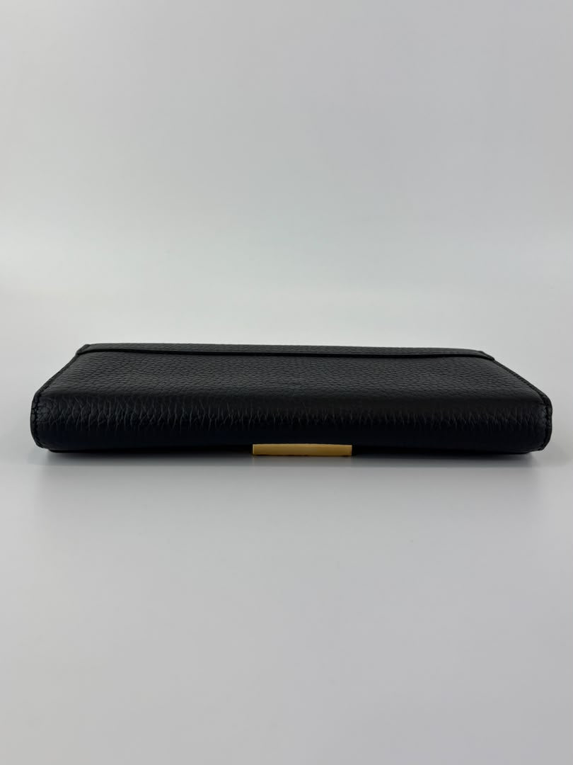 Capucines Taurillon Snakeskin Wallet Black