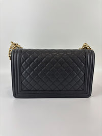 New Medium Boy Caviar in Dark Grey GHW