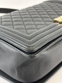 New Medium Boy Caviar in Dark Grey GHW