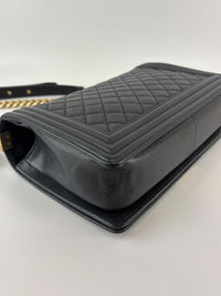 New Medium Boy Caviar in Dark Grey GHW