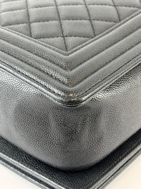 New Medium Boy Caviar in Dark Grey GHW