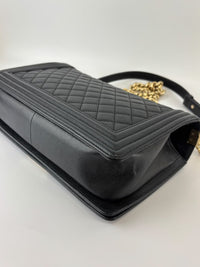 New Medium Boy Caviar in Dark Grey GHW