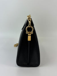 Black Leather Ophidia Small Shoulder Bag