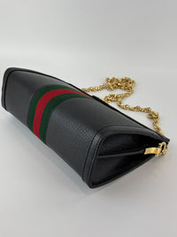 Black Leather Ophidia Small Shoulder Bag