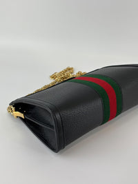 Black Leather Ophidia Small Shoulder Bag