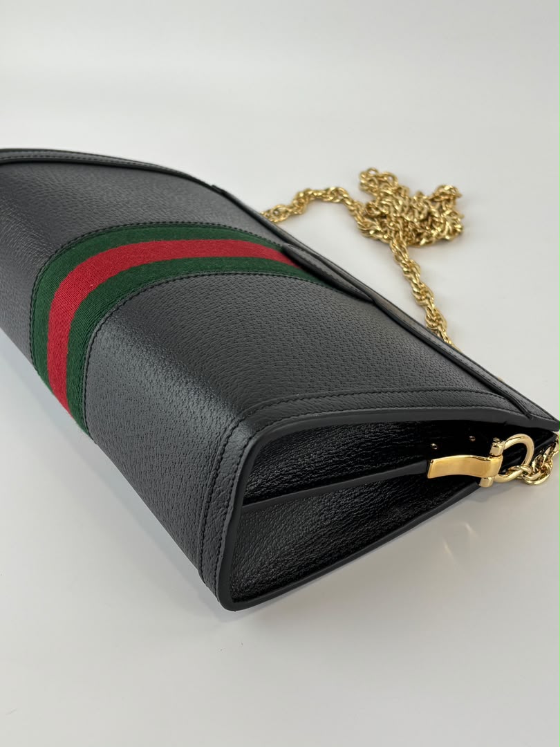 Black Leather Ophidia Small Shoulder Bag