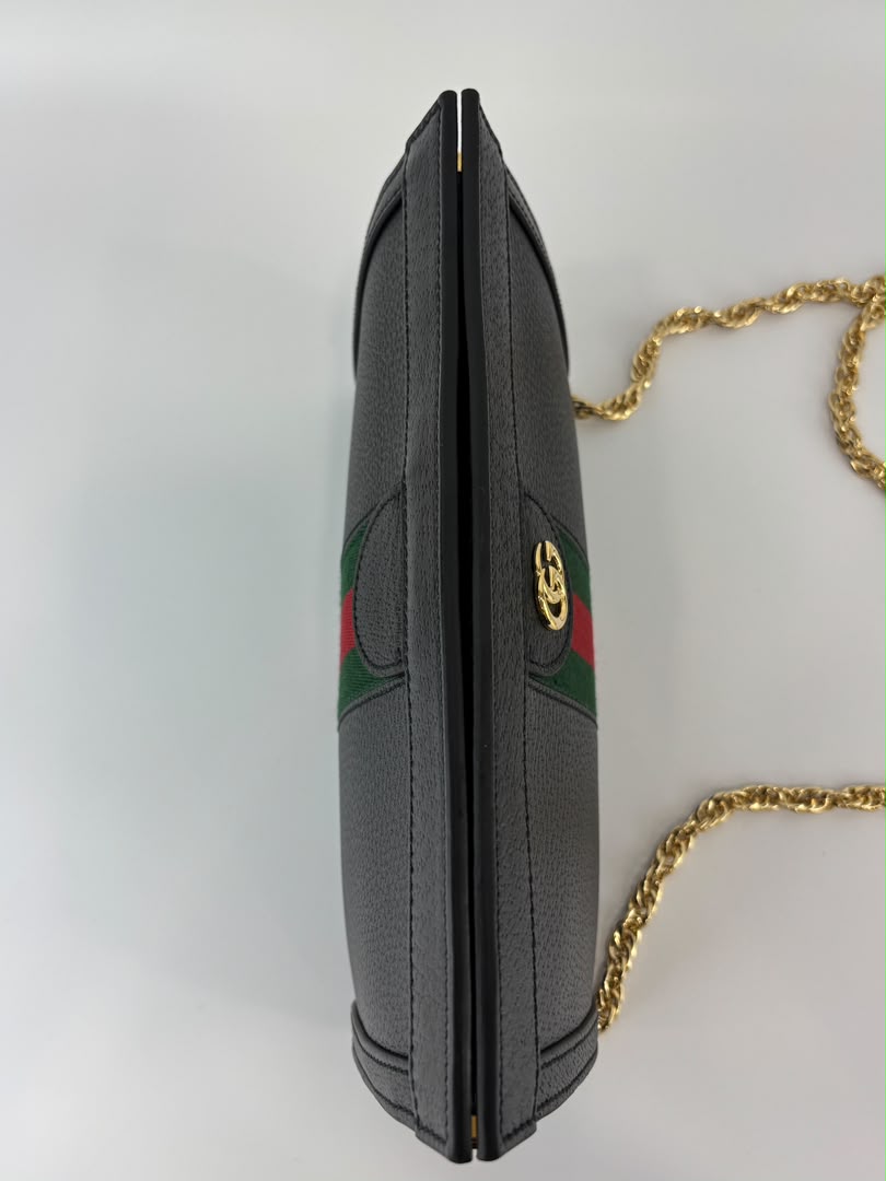 Black Leather Ophidia Small Shoulder Bag
