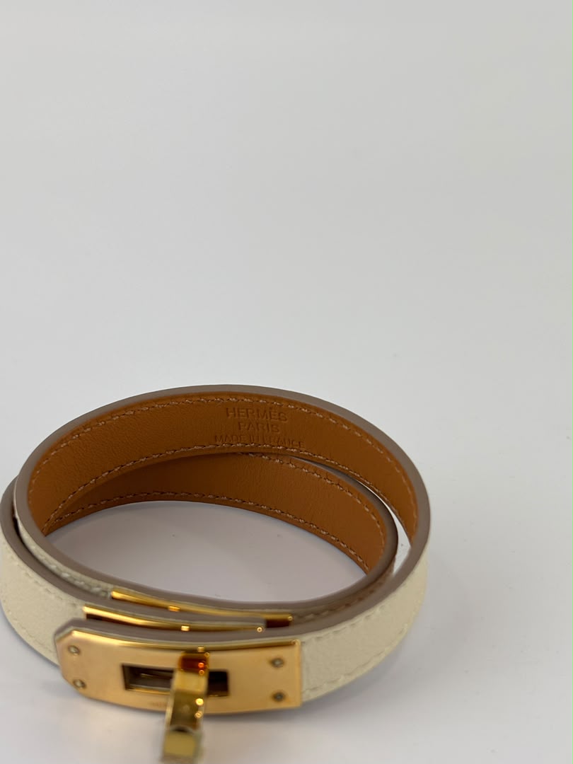 Kelly Double Tour Bracelet in Swift Nata GHW