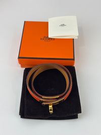 Kelly Double Tour Bracelet Orange Epsom GHW