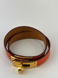Kelly Double Tour Bracelet Orange Epsom GHW