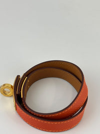 Kelly Double Tour Bracelet Orange Epsom GHW