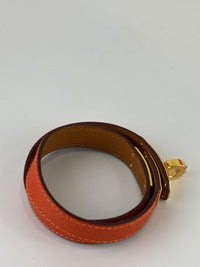 Kelly Double Tour Bracelet Orange Epsom GHW