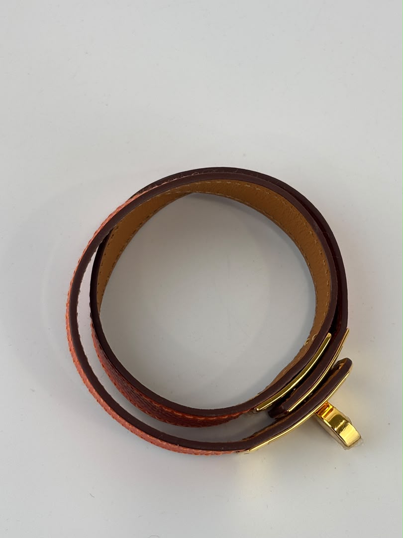 Kelly Double Tour Bracelet Orange Epsom GHW