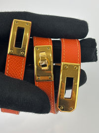 Kelly Double Tour Bracelet Orange Epsom GHW