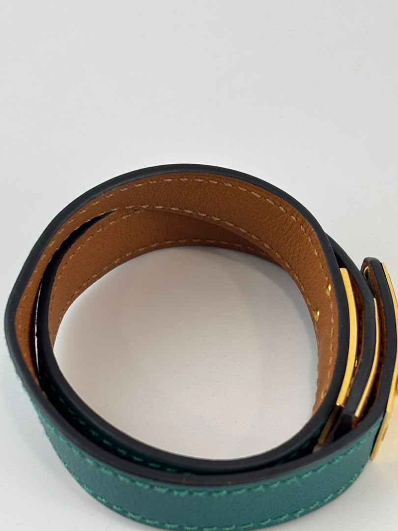 Kelly Double Tour Bracelet in Malachite Swift GHW