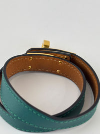 Kelly Double Tour Bracelet in Malachite Swift GHW