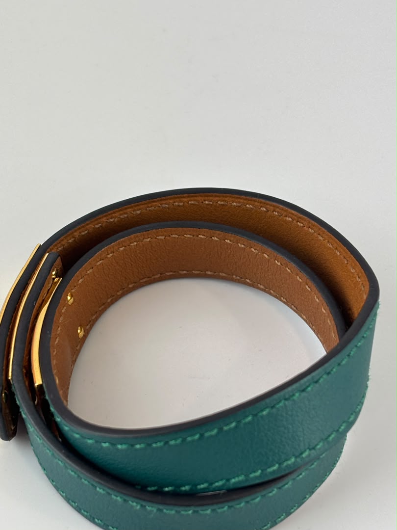 Kelly Double Tour Bracelet in Malachite Swift GHW