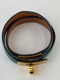 Kelly Double Tour Bracelet in Malachite Swift GHW
