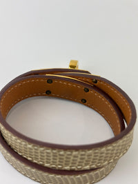 Kelly Double Tour Bracelet in Obre Lizard Leather GHW