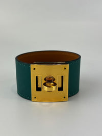 Kelly Dog Bracelet in Malachite GHW