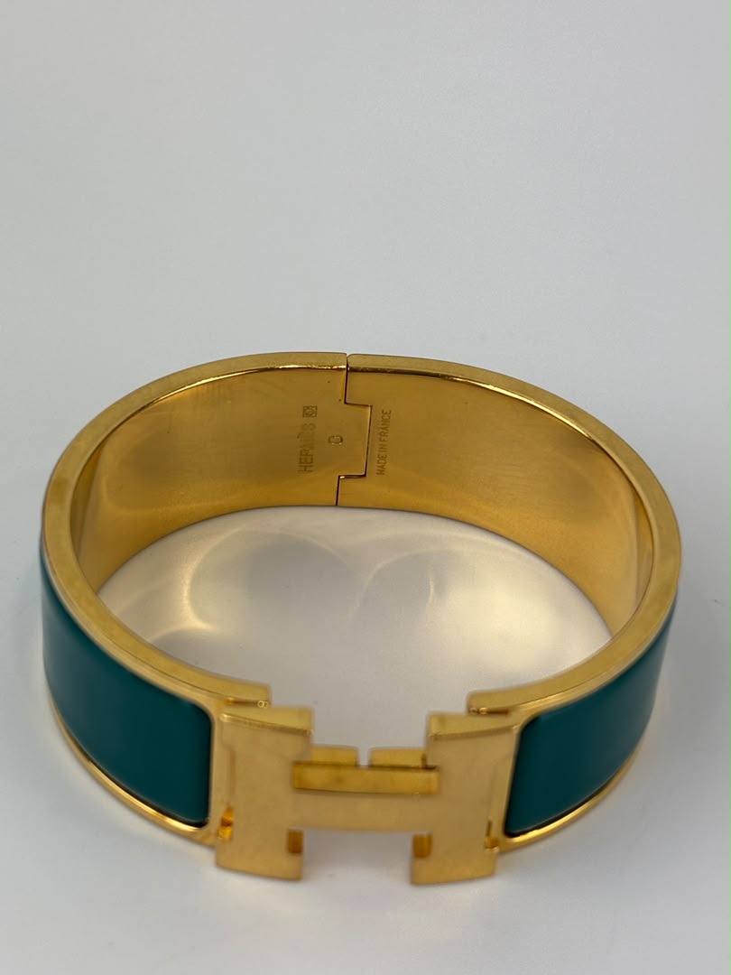 Clic Clac Enamel Bracelet in Vert Flamboyant GHW