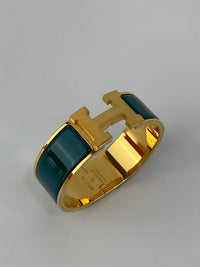 Clic Clac Enamel Bracelet in Vert Flamboyant GHW