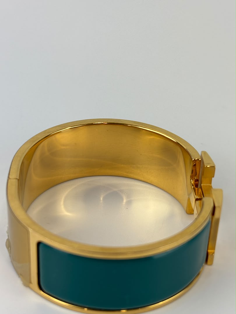 Clic Clac Enamel Bracelet in Vert Flamboyant GHW