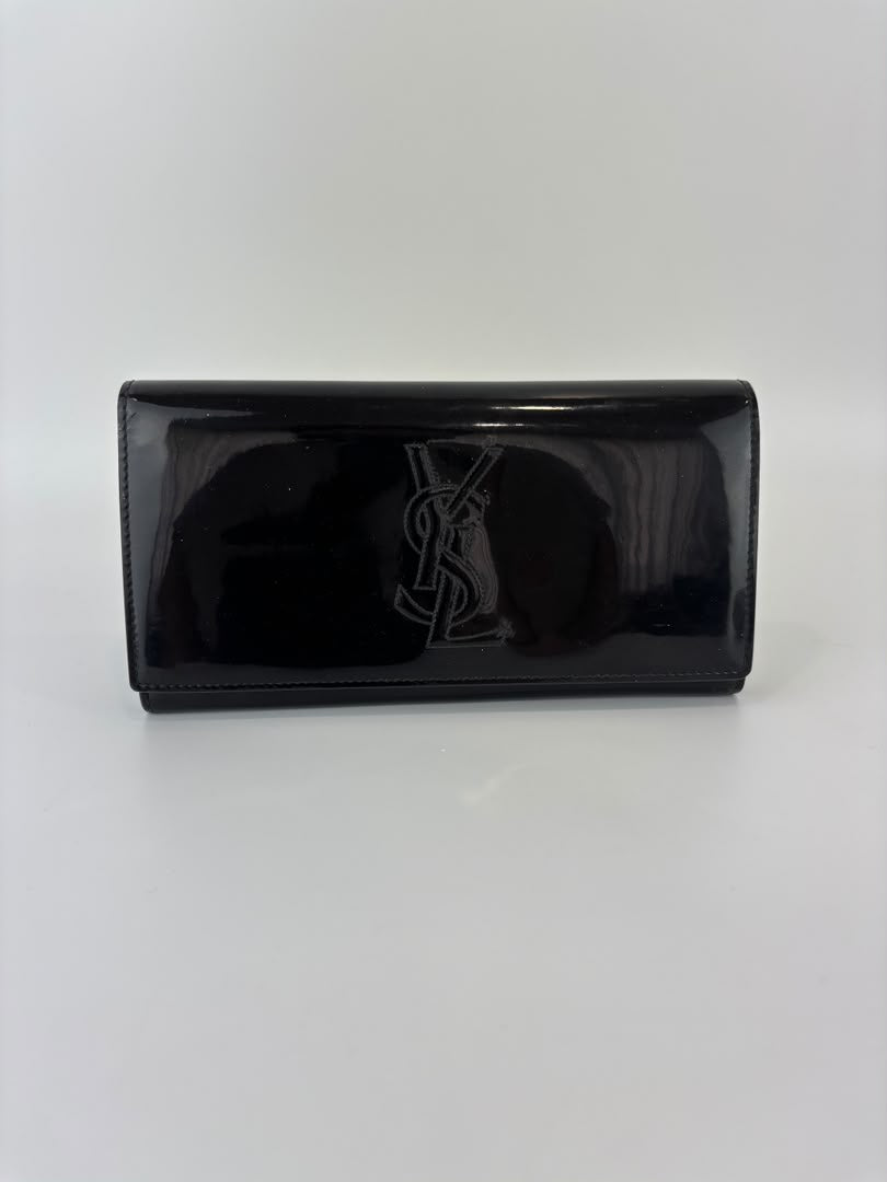 Belle de Jour Patent Leather Long Wallet Black