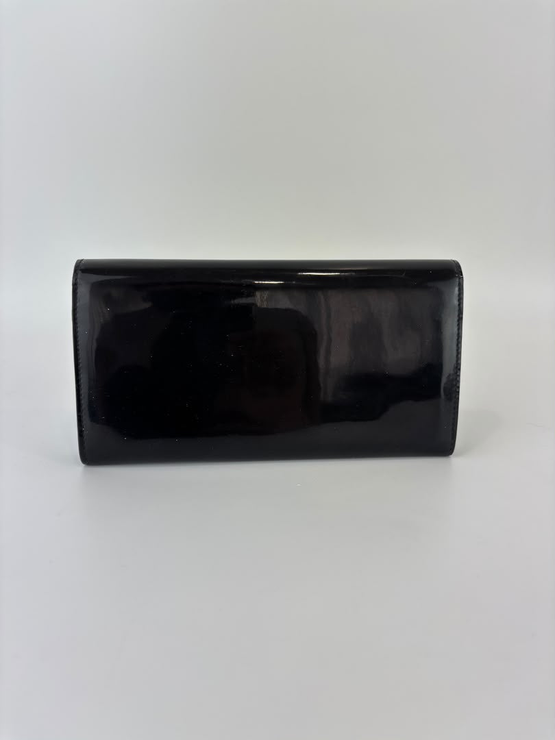 Belle de Jour Patent Leather Long Wallet Black
