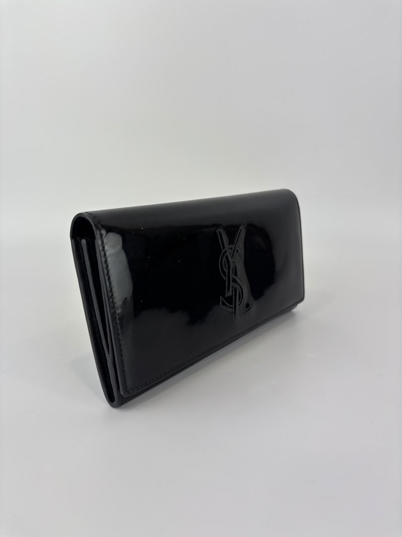 Belle de Jour Patent Leather Long Wallet Black