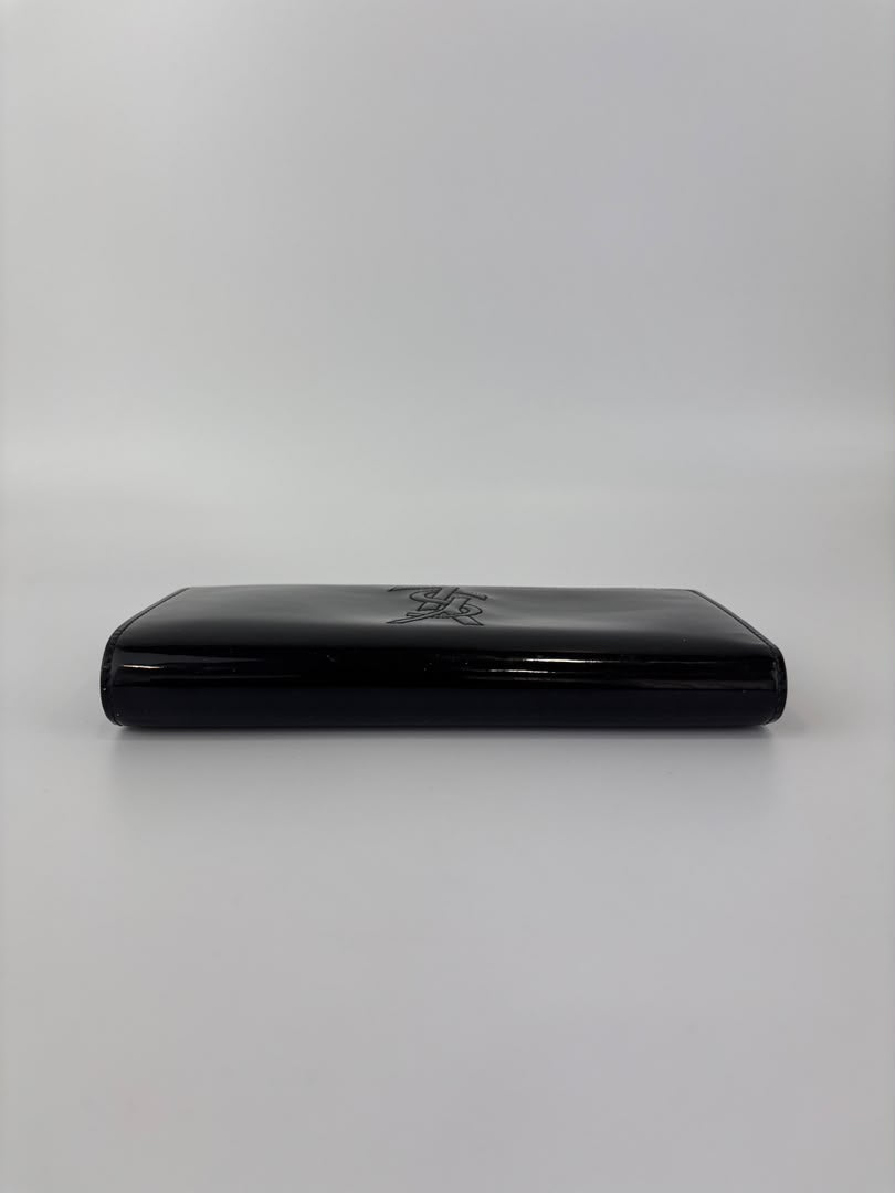 Belle de Jour Patent Leather Long Wallet Black