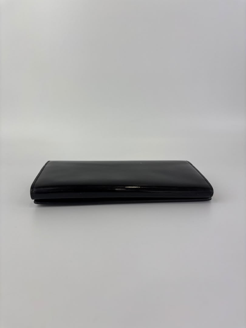 Belle de Jour Patent Leather Long Wallet Black